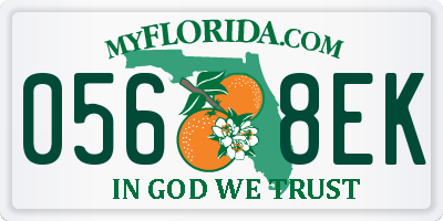 FL license plate 0568EK