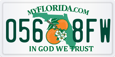 FL license plate 0568FW