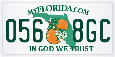 FL license plate 0568GC