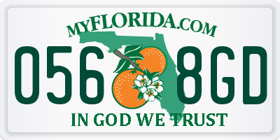 FL license plate 0568GD