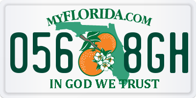 FL license plate 0568GH