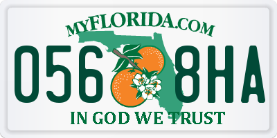 FL license plate 0568HA