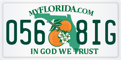 FL license plate 0568IG