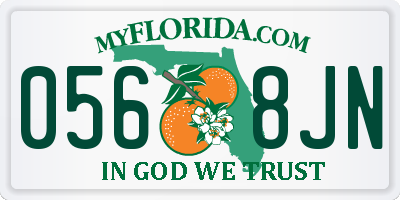 FL license plate 0568JN