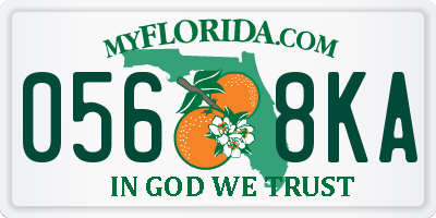 FL license plate 0568KA