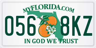 FL license plate 0568KZ