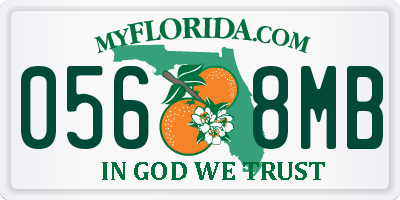 FL license plate 0568MB