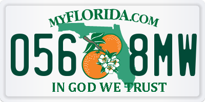 FL license plate 0568MW