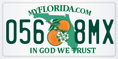 FL license plate 0568MX
