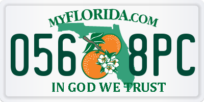 FL license plate 0568PC