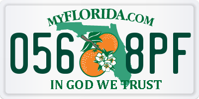 FL license plate 0568PF