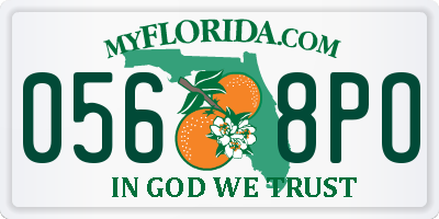 FL license plate 0568PO