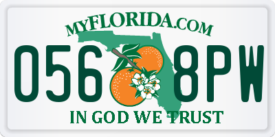 FL license plate 0568PW