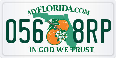 FL license plate 0568RP
