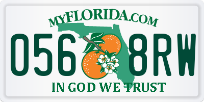 FL license plate 0568RW