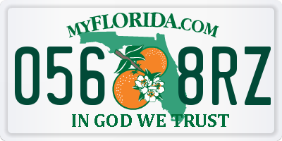 FL license plate 0568RZ