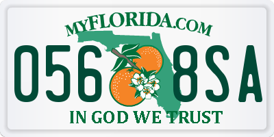 FL license plate 0568SA