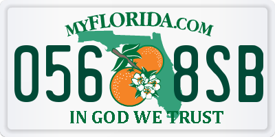 FL license plate 0568SB