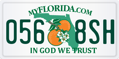 FL license plate 0568SH