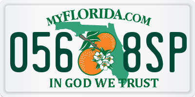 FL license plate 0568SP