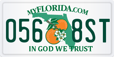 FL license plate 0568ST