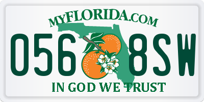 FL license plate 0568SW