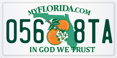 FL license plate 0568TA