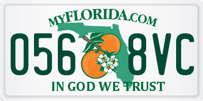 FL license plate 0568VC