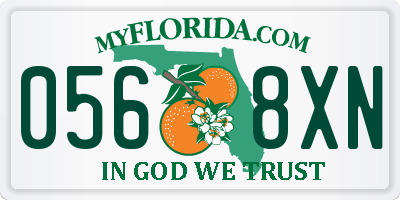 FL license plate 0568XN