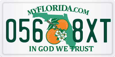 FL license plate 0568XT