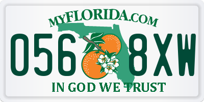 FL license plate 0568XW