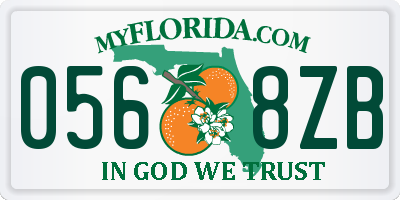 FL license plate 0568ZB