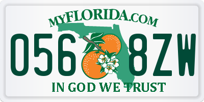 FL license plate 0568ZW