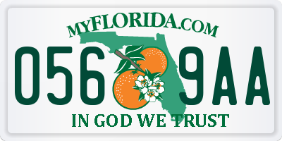 FL license plate 0569AA