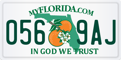FL license plate 0569AJ
