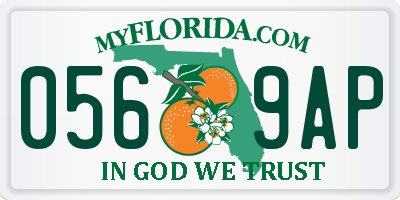 FL license plate 0569AP