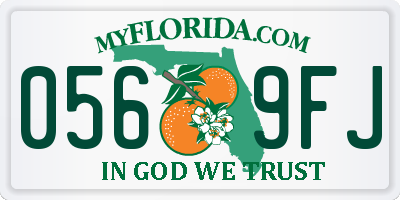 FL license plate 0569FJ