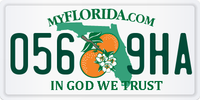 FL license plate 0569HA