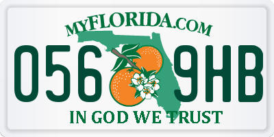 FL license plate 0569HB