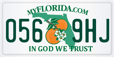 FL license plate 0569HJ