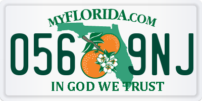 FL license plate 0569NJ