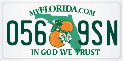 FL license plate 0569SN