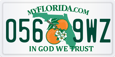 FL license plate 0569WZ