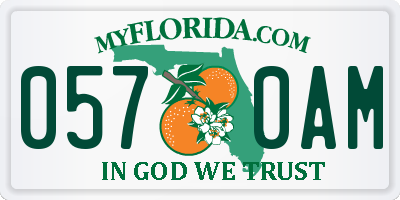 FL license plate 0570AM