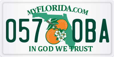 FL license plate 0570BA