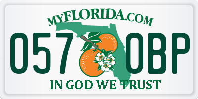 FL license plate 0570BP