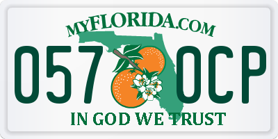 FL license plate 0570CP
