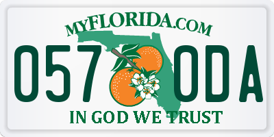 FL license plate 0570DA