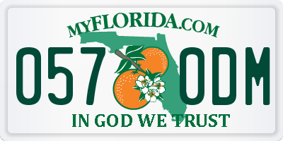 FL license plate 0570DM