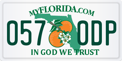 FL license plate 0570DP